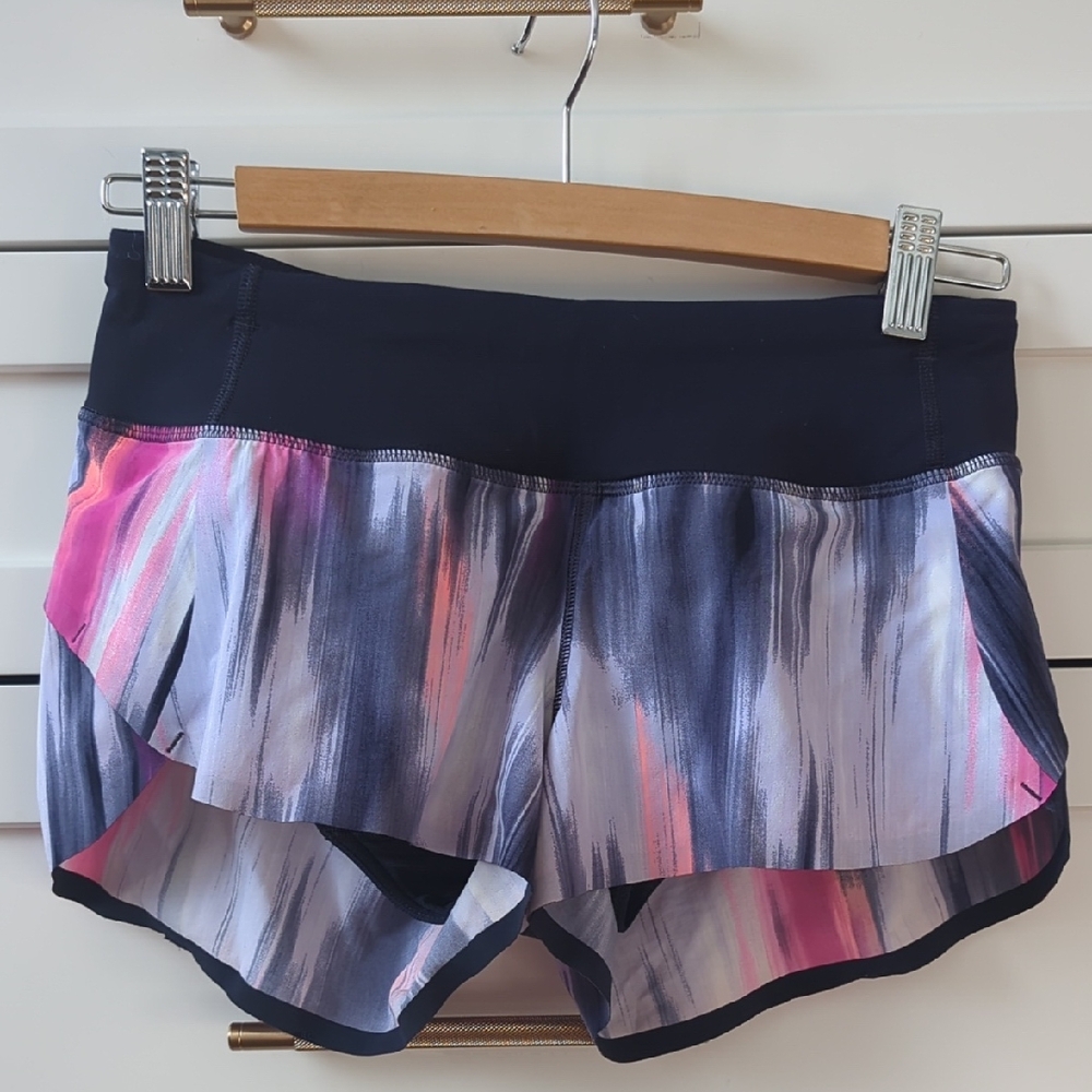 lululemon athletica Women's Black and Pink Athletic Shorts